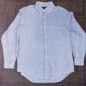 Banana Republic Men's Linen Shirt / Sz Large / Button Down / Long Sleeve/ Blue